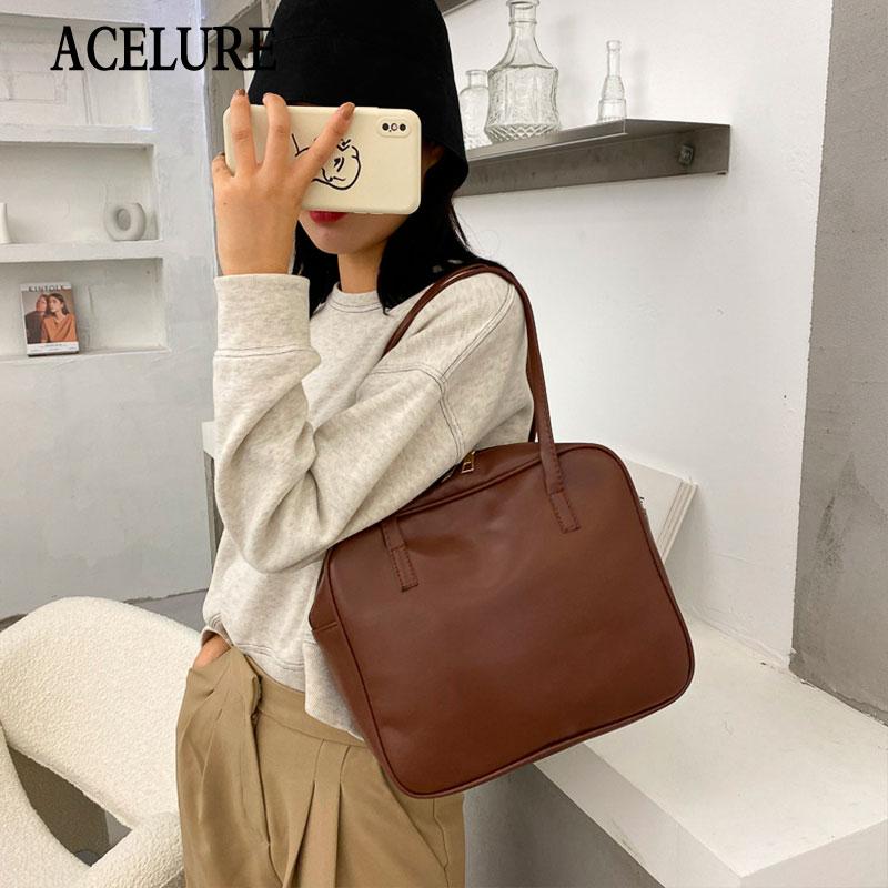 ACELURE Simple Style Female Shopping Handbags Fashion Satchels for Women All-match Solid Color PU Leather Zipper Shoulder Bags, Black
ACELURE Simple Style Female Shopping Handbags Fashion Satchels for Women All-match Solid Color PU Leather Zipper Shoulder Bags, Black
