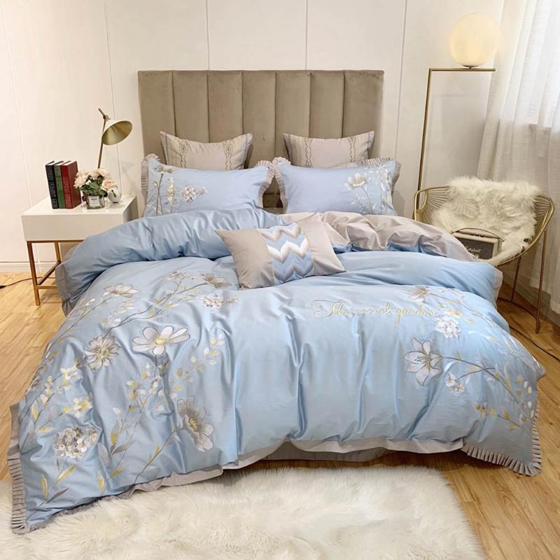 Papa&Mima Nordic Flowers Blue Egyptian Cotton Oriental Bedding Sets Queen King Size Embroidery Duvet Cover Set Sheets Bedlinen1, 20205041
Papa&Mima Nordic Flowers Blue Egyptian Cotton Oriental Bedding Sets Queen King Size Embroidery Duvet Cover Set Sheets Bedlinen1, 20205041