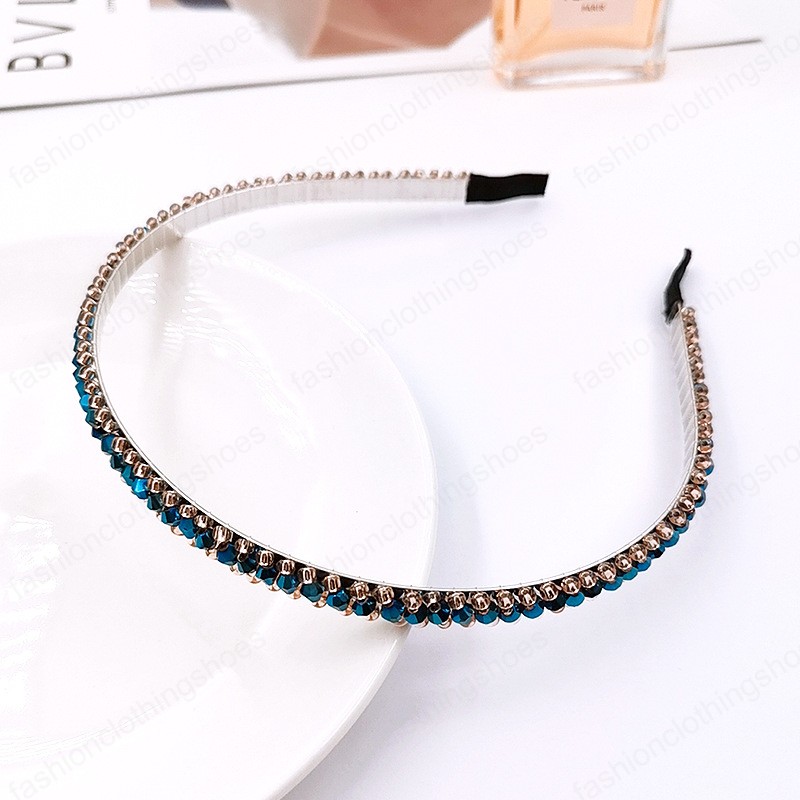 New classic fashion Three rows color Headband Crystal Hairband Festival Hair Rhinestone for Women girls Accessories Headwear