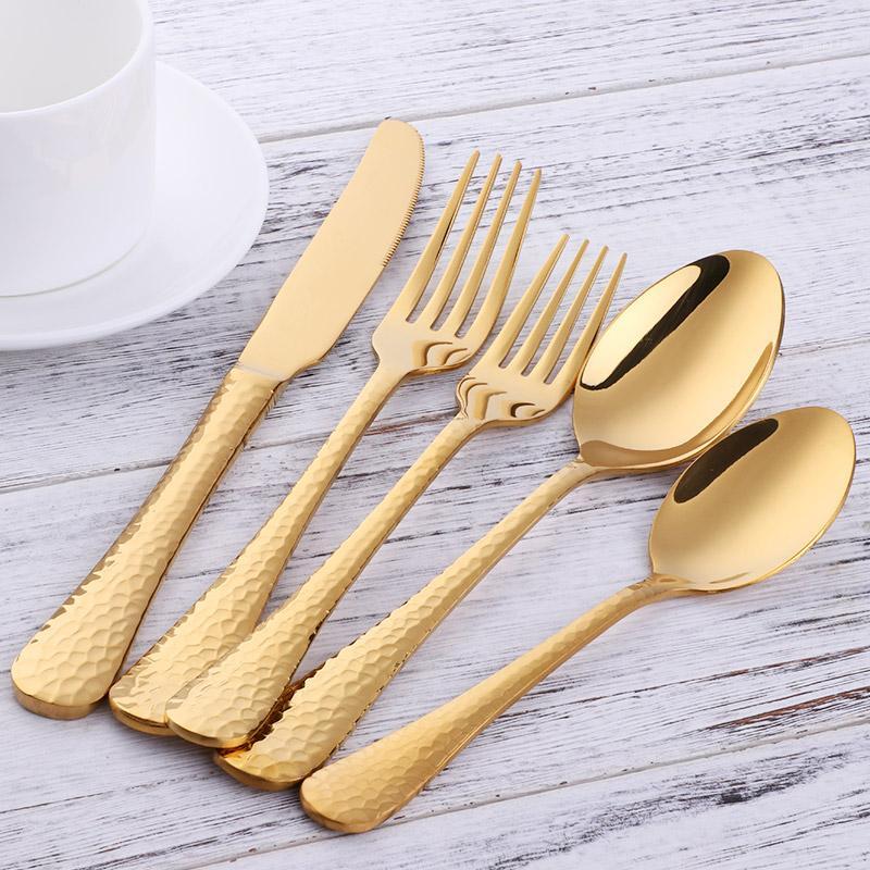 Durable Gold Dinnerware Stainless Steel Cutlery Set 5 pcs/set Black Western Style Knife Fork Spoon Silver metal Tableware Set1
Durable Gold Dinnerware Stainless Steel Cutlery Set 5 pcs/set Black Western Style Knife Fork Spoon Silver metal Tableware Set1