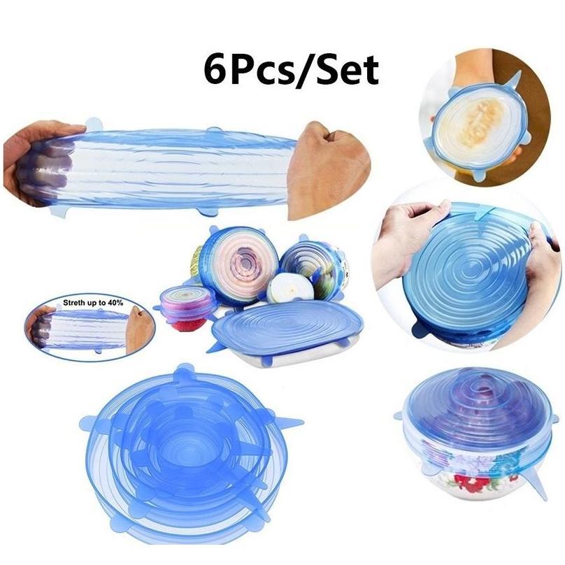 6Pcs/Set Reusable Silicon Stretch Lids Universal Lid Silicone Food Wrap Bowl Pot Lid Silicone Cover Pan Cooking Kitchen Stoppers Lwbgo
6Pcs/Set Reusable Silicon Stretch Lids Universal Lid Silicone Food Wrap Bowl Pot Lid Silicone Cover Pan Cooking Kitchen Stoppers Lwbgo