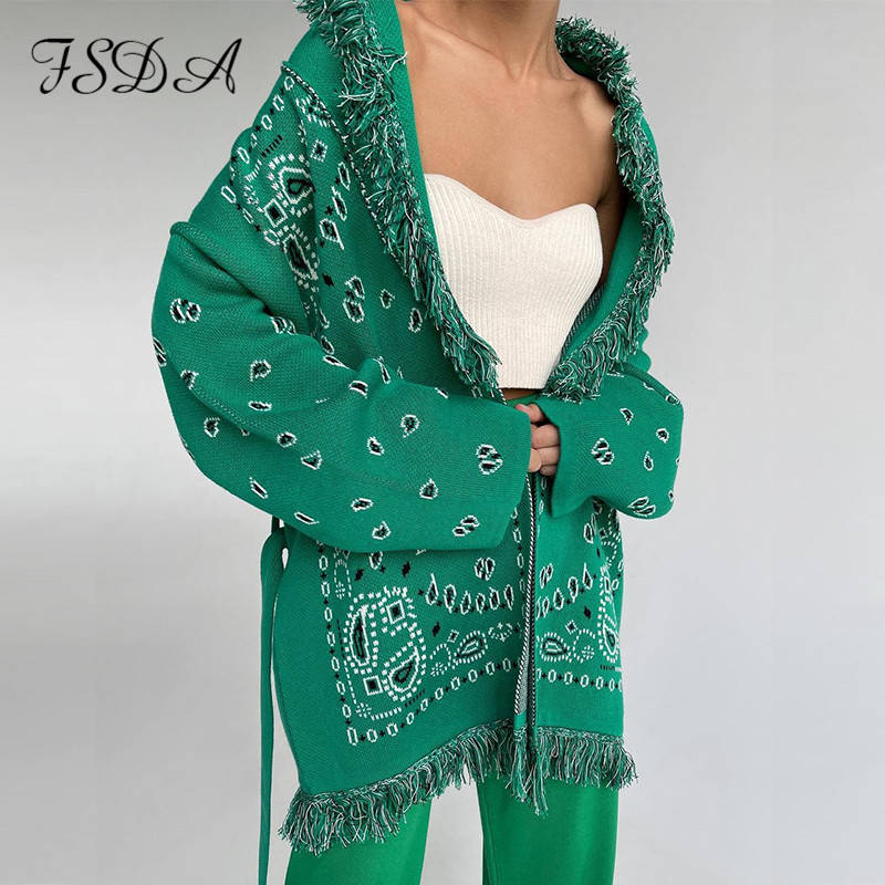 2021 Autumn Winter V Ne Loose Cardigan Knitted Women Green Fashion Oversized With Sashes Long Sleeve Casual Sweater
2021 Autumn Winter V Ne Loose Cardigan Knitted Women Green Fashion Oversized With Sashes Long Sleeve Casual Sweater