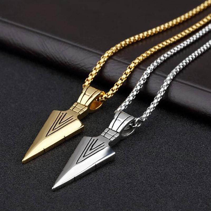 Hot Fashion Stainless Steel Spearhead Arrowhead Pendant Necklaces Chocker Jewelry For Women Men Christmas Holiday Gift
Hot Fashion Stainless Steel Spearhead Arrowhead Pendant Necklaces Chocker Jewelry For Women Men Christmas Holiday Gift