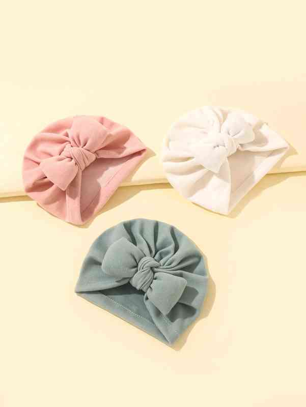 3pcs Baby Bow Decor Hat SHE01