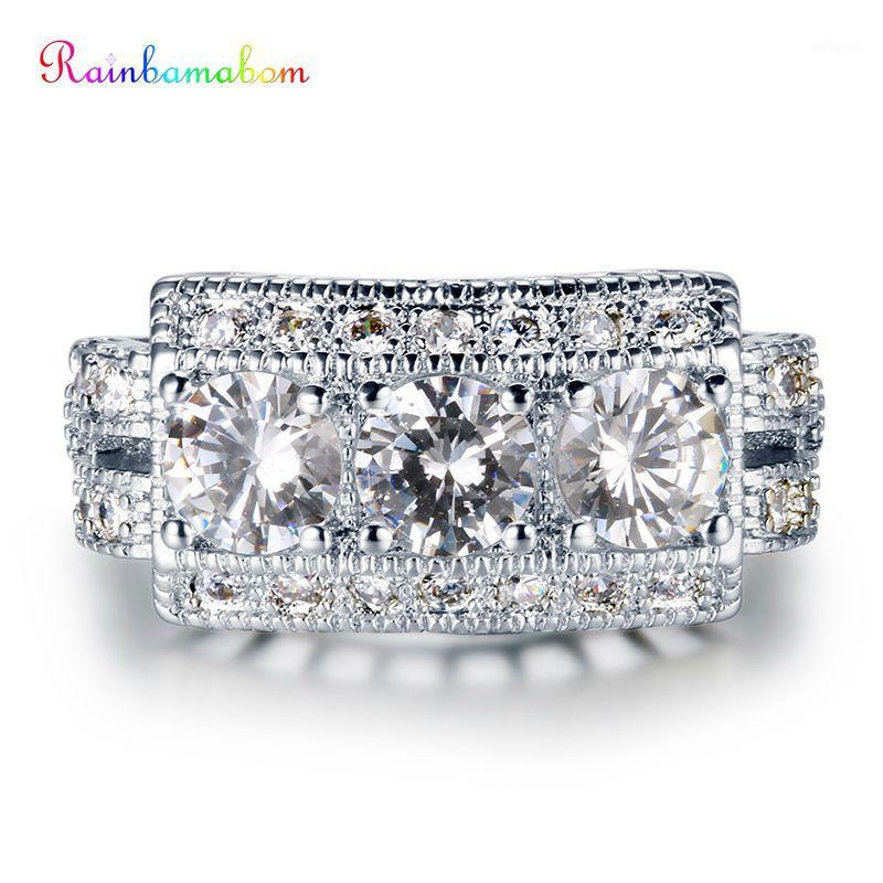 Cluster Rings Rainbamabom 925 Solid Sterling Silver White Sapphire Gemstone Wedding Engagement Ring Fine Jewelry Wholesale Gifts Drop 1
Cluster Rings Rainbamabom 925 Solid Sterling Silver White Sapphire Gemstone Wedding Engagement Ring Fine Jewelry Wholesale Gifts Drop 1