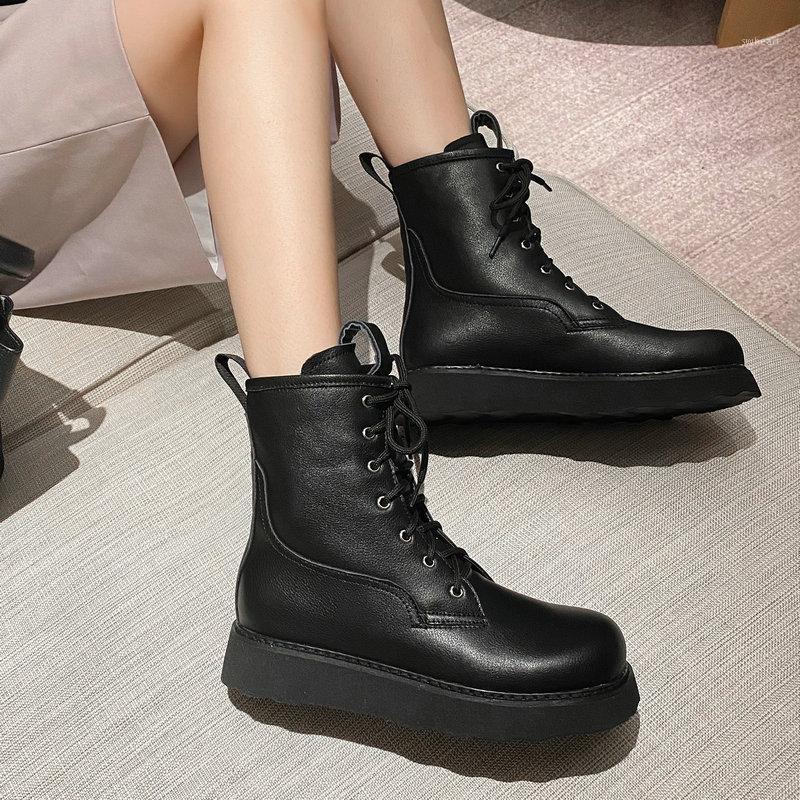 Elegant Platform Cross Tied Women's Ankle Boots Genuine Leather low Heels Pumps Winter Retro Party Casual Shoe Woman1, Black
Elegant Platform Cross Tied Women's Ankle Boots Genuine Leather low Heels Pumps Winter Retro Party Casual Shoe Woman1, Black