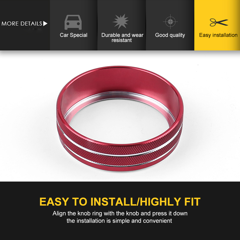 Air Conditioning Knob Decorative Cover Ring Adjust Climate Control Switch Buttons For VW Tiguan Atlas T-roc Ateca FR Passat B8