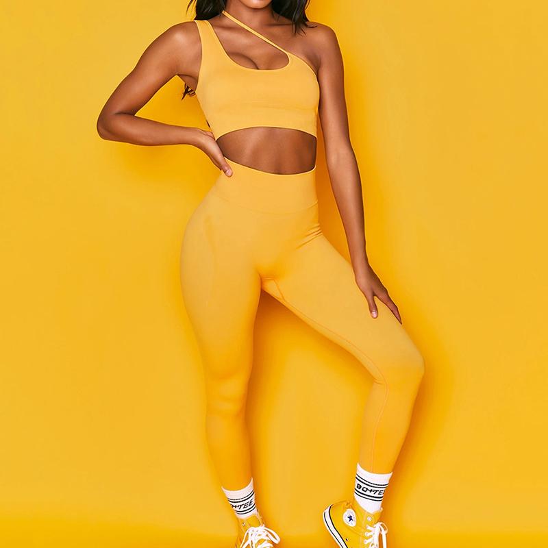 One-shoulder women' yoga 2 pieces set High waist gym sport bra leggings Track suit workout outfit sexy sportwear, Pink
One-shoulder women' yoga 2 pieces set High waist gym sport bra leggings Track suit workout outfit sexy sportwear, Pink