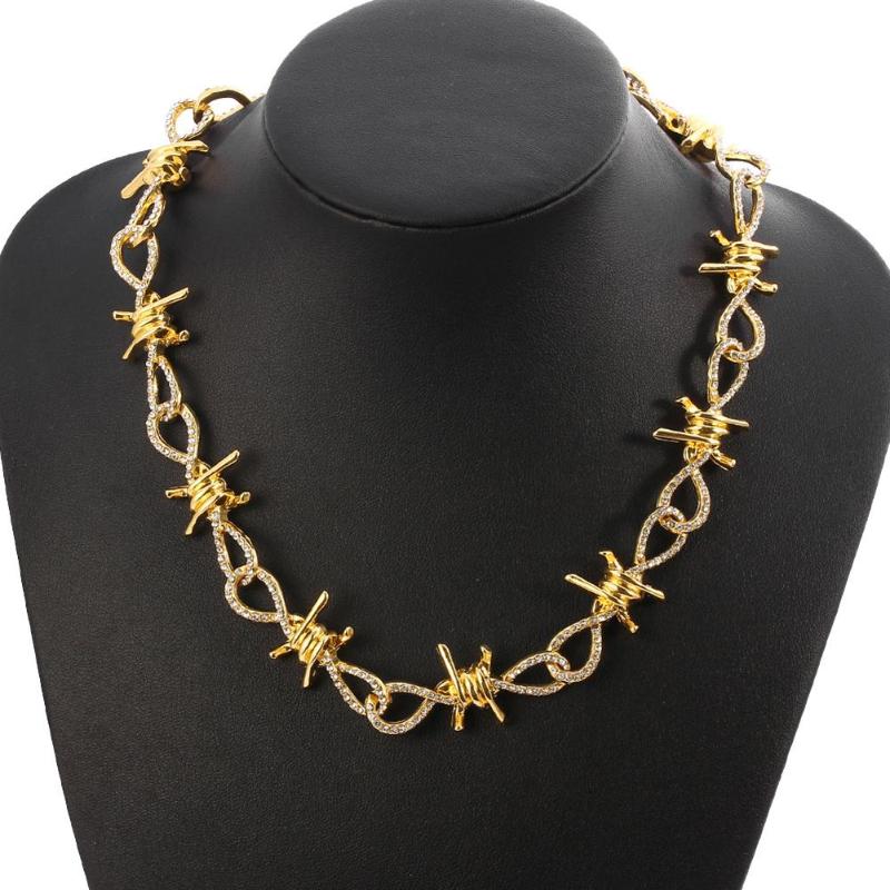 Punk Hip Hop Stylish Thistles Thorns Knotted Rhinestone Inlaid Necklace Party Jewelry For Personality Women Man Accessories Gift
Punk Hip Hop Stylish Thistles Thorns Knotted Rhinestone Inlaid Necklace Party Jewelry For Personality Women Man Accessories Gift