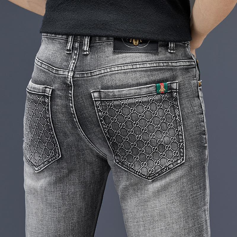 Men's Jeans Autumn Winter Cotton Slim Elastic Italy Brand Business Pants Trousers Clothing Classic Style Denim, Gray
Men's Jeans Autumn Winter Cotton Slim Elastic Italy Brand Business Pants Trousers Clothing Classic Style Denim, Gray