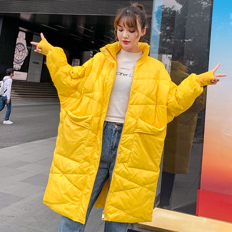 Fitaylor Women Winter Long Jacket Coat Ultra Light White Duck Down Parka Loose Casual Breadwear Female Warm Down Jacket Outwear 201023