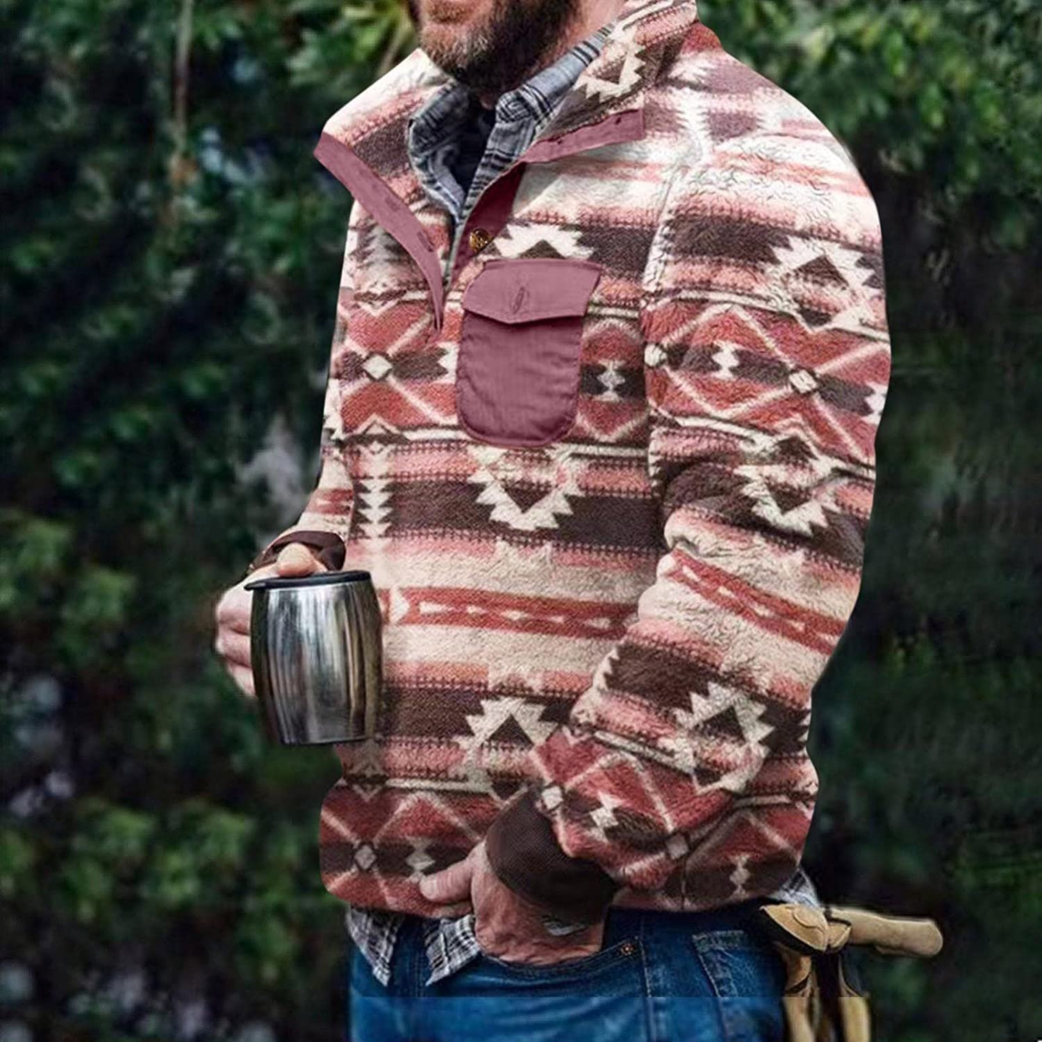 Men's Sherpa Half Zip Pullover Western Aztec Print Sweatshirt Fuzzy Fleece Plaid Button Front Patchwork Jumper Tops w7ma#, D02-green
Men's Sherpa Half Zip Pullover Western Aztec Print Sweatshirt Fuzzy Fleece Plaid Button Front Patchwork Jumper Tops w7ma#, D02-green