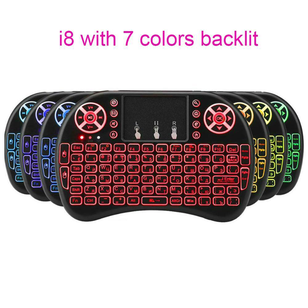 Wireless Mini i8 Keyboard Backlit Backlight Remote Control For TV PC Air Mouse For Android TV Box 2.4G Wireless Keyboard With Touch Pad
Wireless Mini i8 Keyboard Backlit Backlight Remote Control For TV PC Air Mouse For Android TV Box 2.4G Wireless Keyboard With Touch Pad