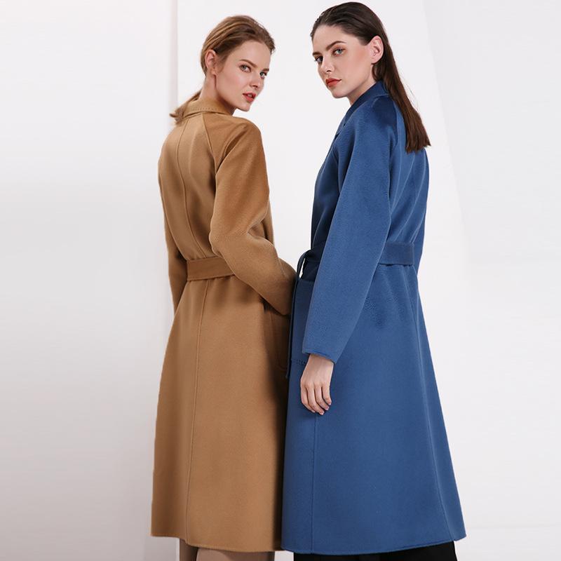 Autumn and Winter 2020 New luxury classic robe style coats Double-sided handmade Cashmere Wool coat women long design outerwear 
Autumn and Winter 2020 New luxury classic robe style coats Double-sided handmade Cashmere Wool coat women long design outerwear