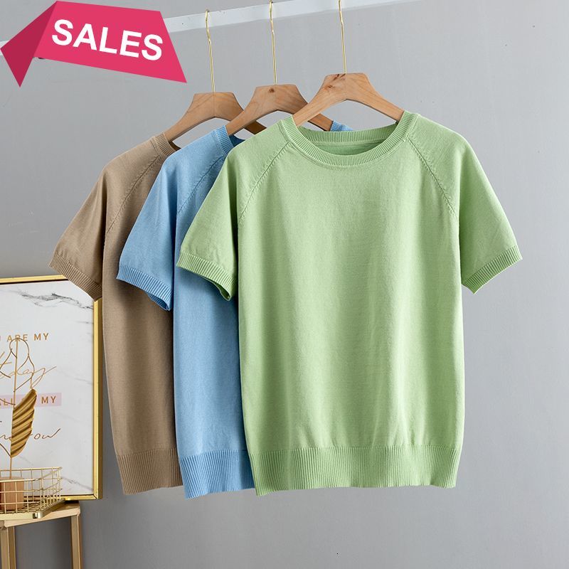 2021 New Solid Women T-shirt Short Sleeve Korean Style Slim Basic Cotton Tshirt Top Womens Clothing Spring Summer t Shirt Femme Ktcj, Gray green t288
2021 New Solid Women T-shirt Short Sleeve Korean Style Slim Basic Cotton Tshirt Top Womens Clothing Spring Summer t Shirt Femme Ktcj, Gray green t288