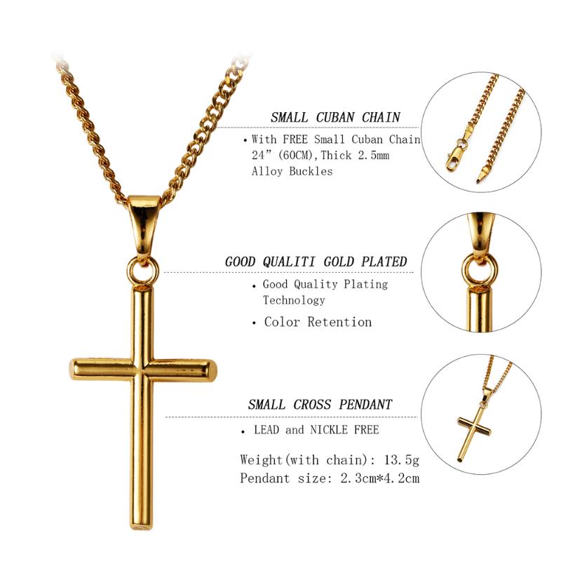 Iced Out Small Cross Pendant Necklace 60cm Cuban Chain Gold Silver Color Mini Charm Pendant Fashion Jewelry for Men Women
Iced Out Small Cross Pendant Necklace 60cm Cuban Chain Gold Silver Color Mini Charm Pendant Fashion Jewelry for Men Women