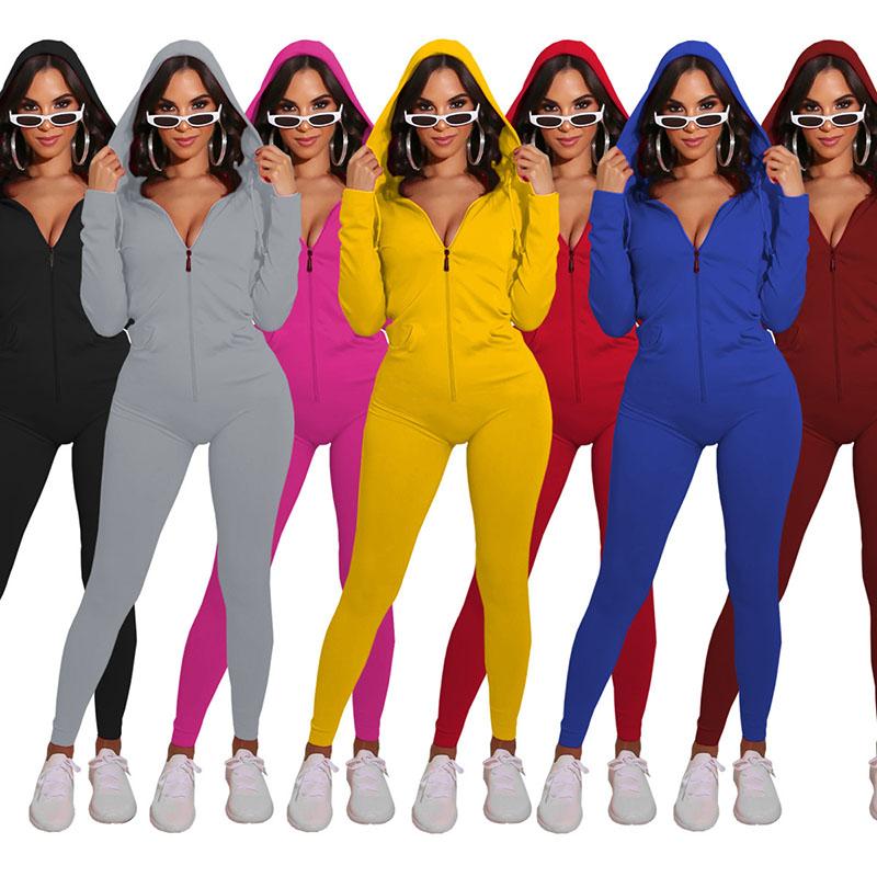 Autumn Solid Color Jumpsuit Straight Rompers Sexy Hoodie Collar Zipper Pockets Slim Jumpsuit for Women Playsuit, Black
Autumn Solid Color Jumpsuit Straight Rompers Sexy Hoodie Collar Zipper Pockets Slim Jumpsuit for Women Playsuit, Black