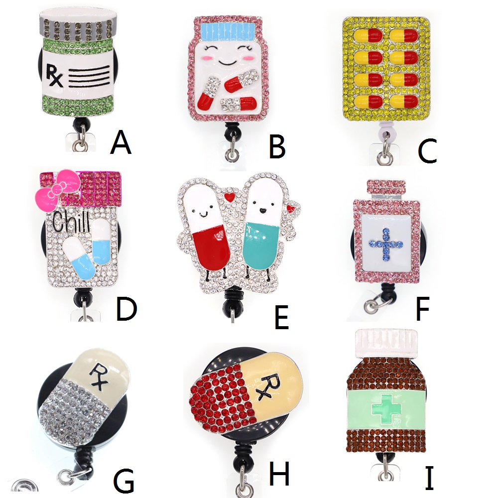 Hot Sale Free Shipping Rhinestone Medical Pharmacy Medicine Bottle RX Badge ID badge holder retractable reel for decoration
Hot Sale Free Shipping Rhinestone Medical Pharmacy Medicine Bottle RX Badge ID badge holder retractable reel for decoration