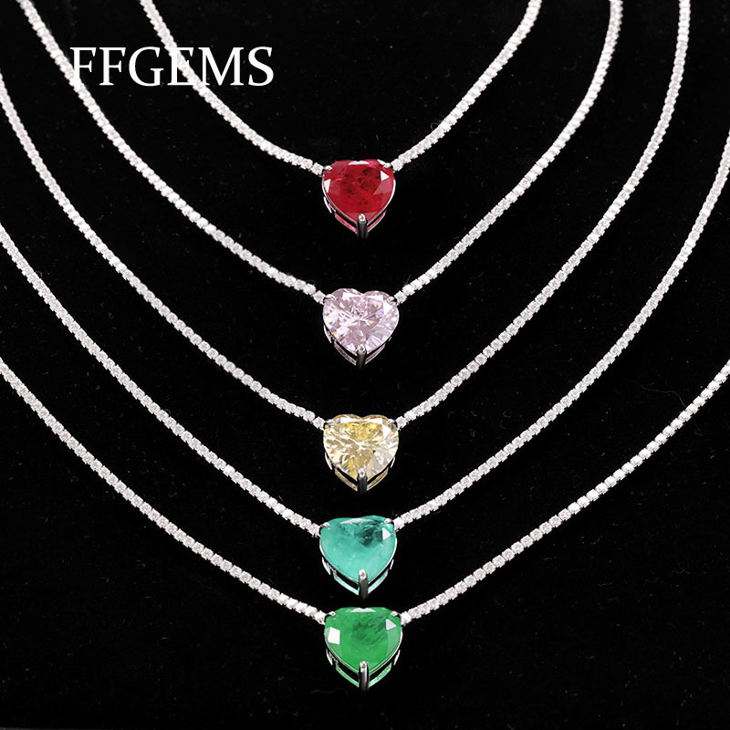 FFGem Sterling Silver 925 Tennies Necklace Choker simple Heart Gemstone Emerald Diamond White Gold Women Fine Jewelry Party Gift Q0531
FFGem Sterling Silver 925 Tennies Necklace Choker simple Heart Gemstone Emerald Diamond White Gold Women Fine Jewelry Party Gift Q0531