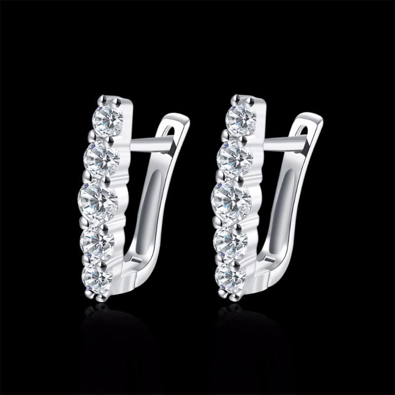 Luxury Silver Color Hoop Earrings Paved with Austrian Cubic Zirconia for Women Fashion Jewelry New Style
Luxury Silver Color Hoop Earrings Paved with Austrian Cubic Zirconia for Women Fashion Jewelry New Style