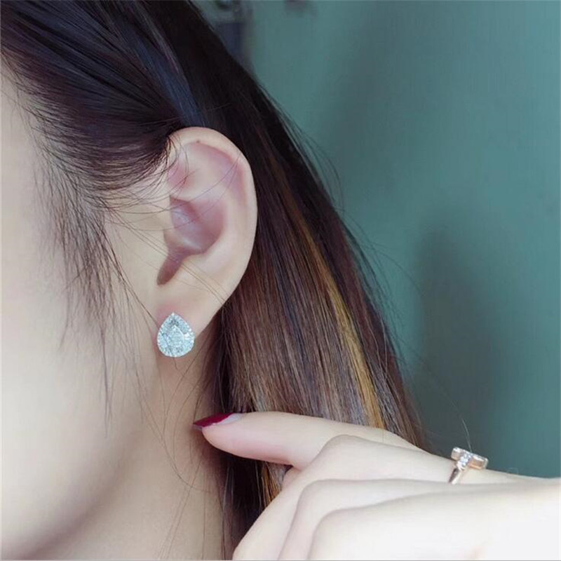 Victoira Sparkg Jewelry Sterg Sier High Quality Never Fade Water Sweet Cute Drop Earring Women Wedding Stud Earrings Gift