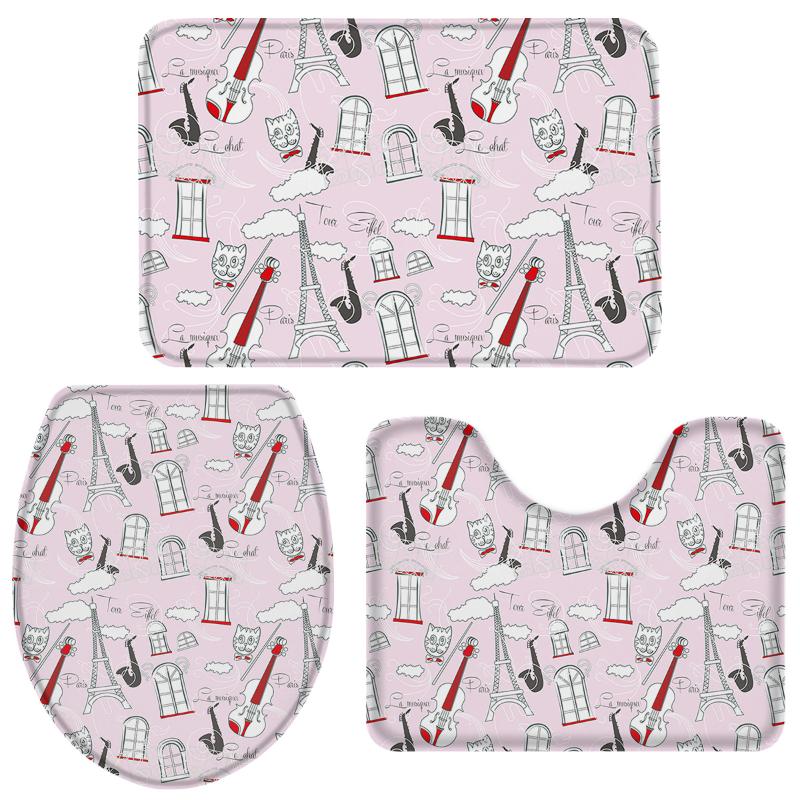 Eiffel Tower Guitar And Cat Bathroom Set Toilet Cover Mat Pedestal Rug Non-Slip Bathroom Accessories Set Home Doormat
Eiffel Tower Guitar And Cat Bathroom Set Toilet Cover Mat Pedestal Rug Non-Slip Bathroom Accessories Set Home Doormat