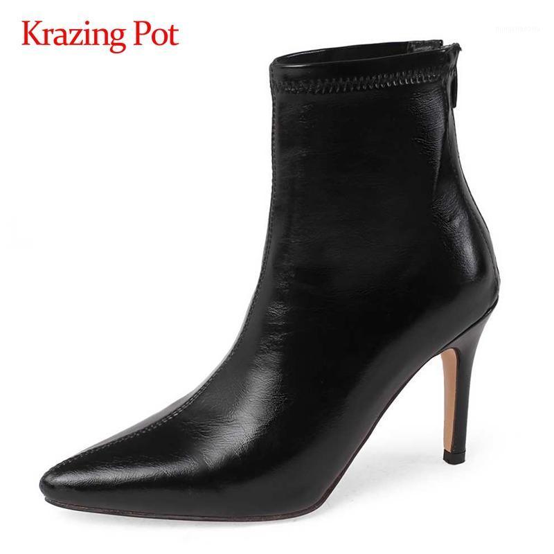 Krazing pot stretch boots high street fashion dating pointed toe super high heel zip beauty lady gorgeous noble ankle boots L631, Black
Krazing pot stretch boots high street fashion dating pointed toe super high heel zip beauty lady gorgeous noble ankle boots L631, Black