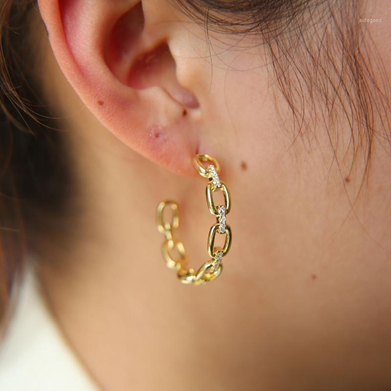 Stud 2021 Top Earrings With CZ LINK CHAIN Circle GOLD Color Fashion Big For Women1
Stud 2021 Top Earrings With CZ LINK CHAIN Circle GOLD Color Fashion Big For Women1
