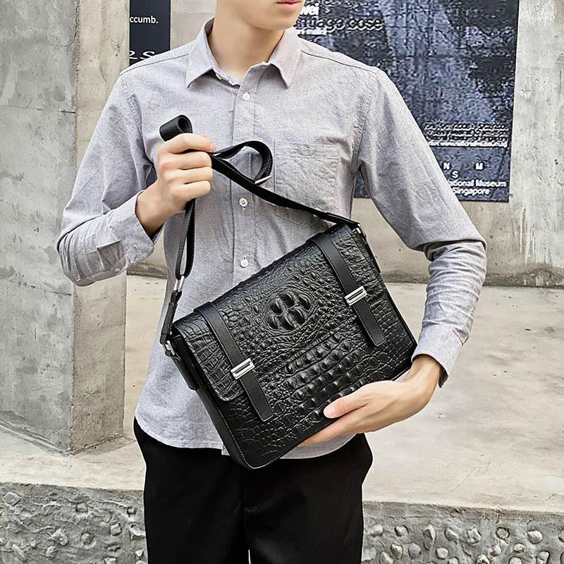 Layer Cowhide Briefcase Bandolera Hombre Sac Homme Man Messenger BagGenuine Leather Crocodile Texture Small Men Bags Of Satchel, Black
Layer Cowhide Briefcase Bandolera Hombre Sac Homme Man Messenger BagGenuine Leather Crocodile Texture Small Men Bags Of Satchel, Black