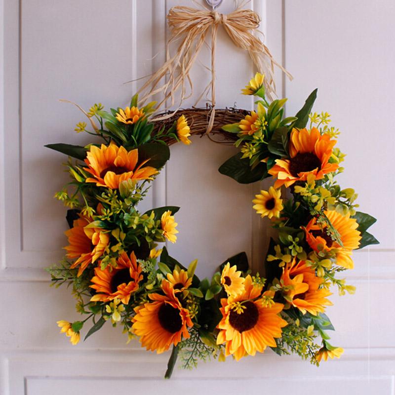 Artificial Sunflower Wreaths Silk Fake Flower Home Door Wall Hanging Artificial Garland for Wedding Decoration Party Decor Props, A1
Artificial Sunflower Wreaths Silk Fake Flower Home Door Wall Hanging Artificial Garland for Wedding Decoration Party Decor Props, A1