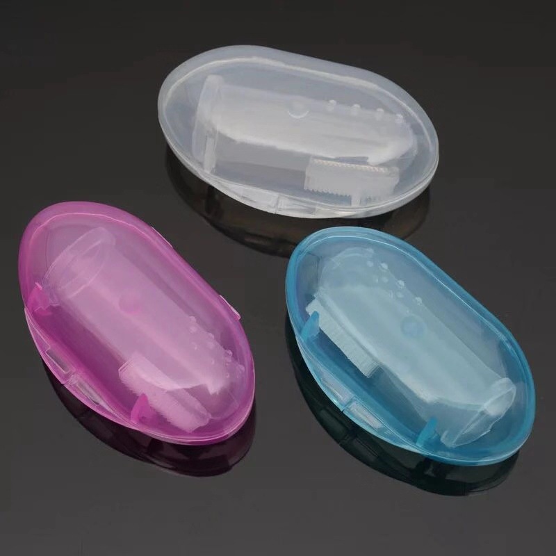 Cute Baby Finger Toothbrush With Box Children Teeth Clear Massage Soft Silicone Infant Rubber Cleaning Brush Massager Set Cepillo De Dientes Para Dedo