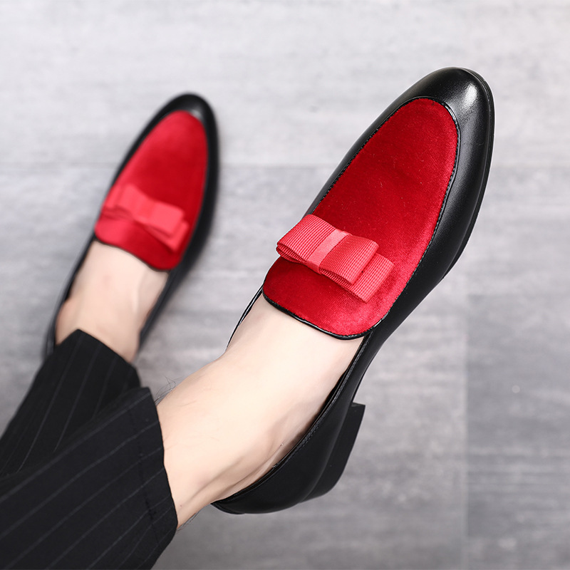 High Quality Men Formal Shoes Bowknot Wedding Dress Male Flats Gentlemen Casual Slip on Shoes Black Patent Leather Red Suede Loafers
High Quality Men Formal Shoes Bowknot Wedding Dress Male Flats Gentlemen Casual Slip on Shoes Black Patent Leather Red Suede Loafers