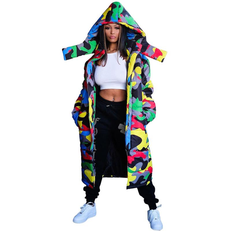 Casual Winter Long Coat Parkas Bubble Puffer Jacket Women' Camouflage Thick Warm Hooded Zipper Long Coat Jackets For Winter
Casual Winter Long Coat Parkas Bubble Puffer Jacket Women' Camouflage Thick Warm Hooded Zipper Long Coat Jackets For Winter