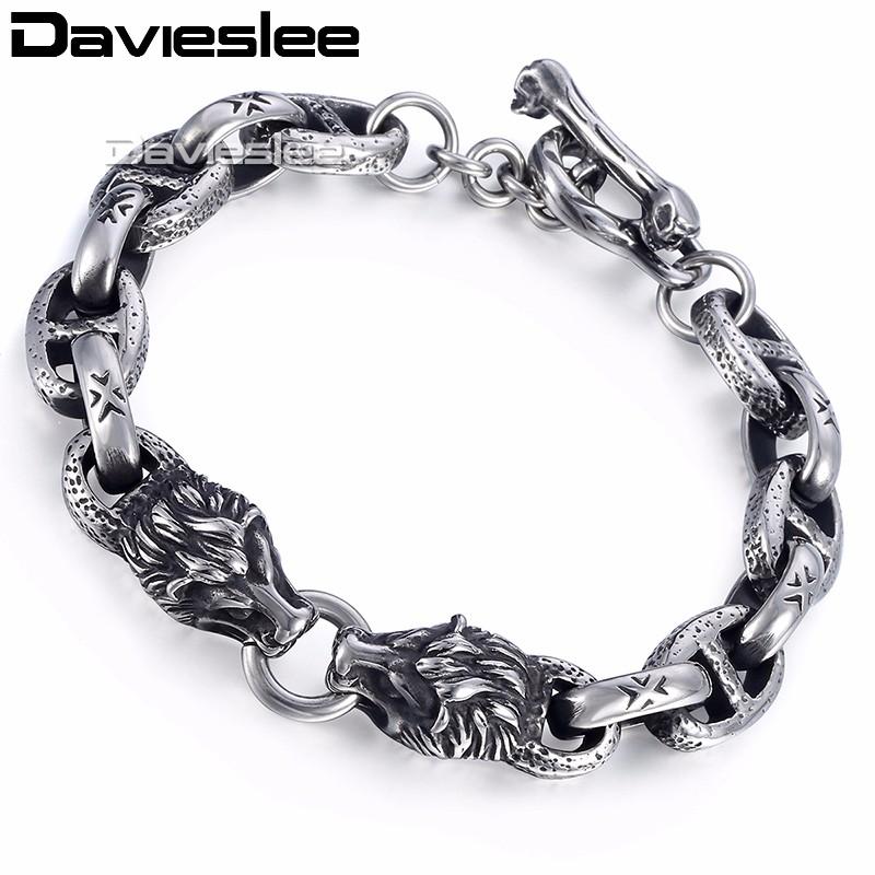 Davieslee Mens Chain Wolf Head Bracelet 316L Stainless Steel Mariner Oval Link Silver Color 10mm LHB472
Davieslee Mens Chain Wolf Head Bracelet 316L Stainless Steel Mariner Oval Link Silver Color 10mm LHB472