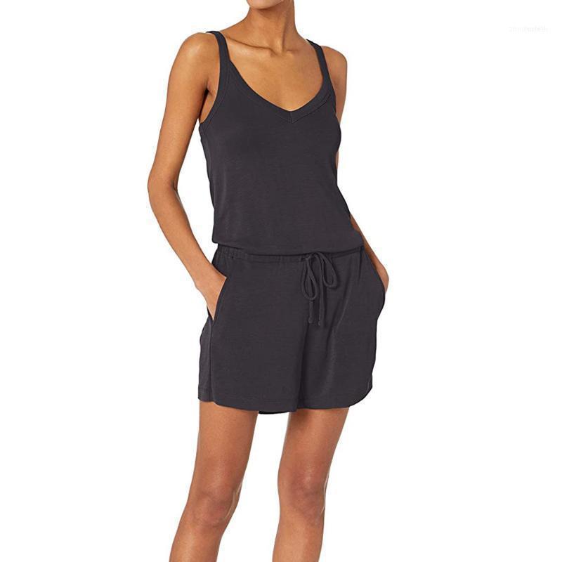 Fashion Overalls For Women Summer Solid V-Neck Jumpsuits Sleeveless Casual Daliy Romper Pajama Set Bodysuits #j4s1, Green
Fashion Overalls For Women Summer Solid V-Neck Jumpsuits Sleeveless Casual Daliy Romper Pajama Set Bodysuits #j4s1, Green