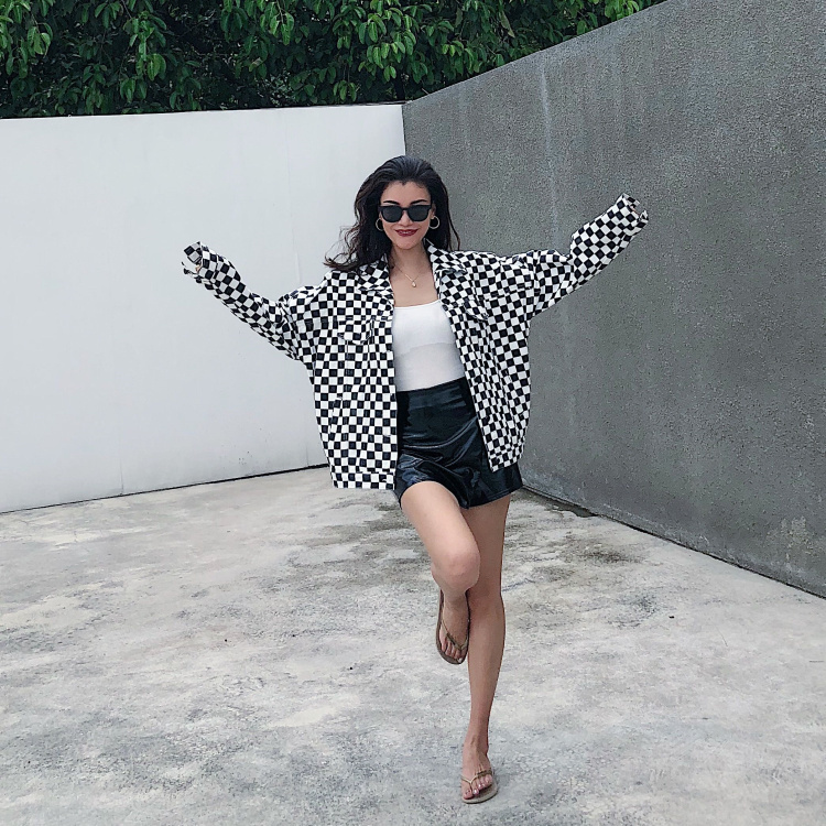 Women Vintage Plaid Checkered Long Oversize Jacket Coat Female Long Sleeve Turn-down Collar Casual Outerwear Feminino Overcoat 201017