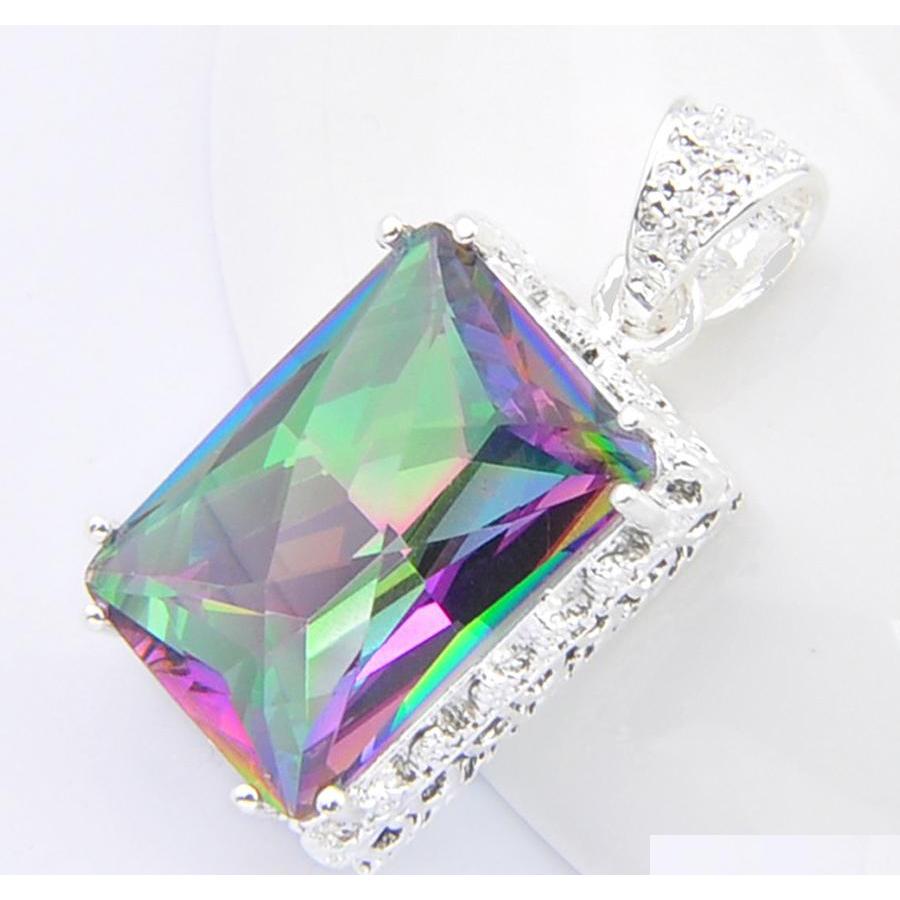 Luckyshine 10 Pcs Square Vintage Mystic Rainbow Topaz Gems 925 Sterling Silver Plated Wedding Jewelry For Women Pendants For Necklaces 71Cw
Luckyshine 10 Pcs Square Vintage Mystic Rainbow Topaz Gems 925 Sterling Silver Plated Wedding Jewelry For Women Pendants For Necklaces 71Cw