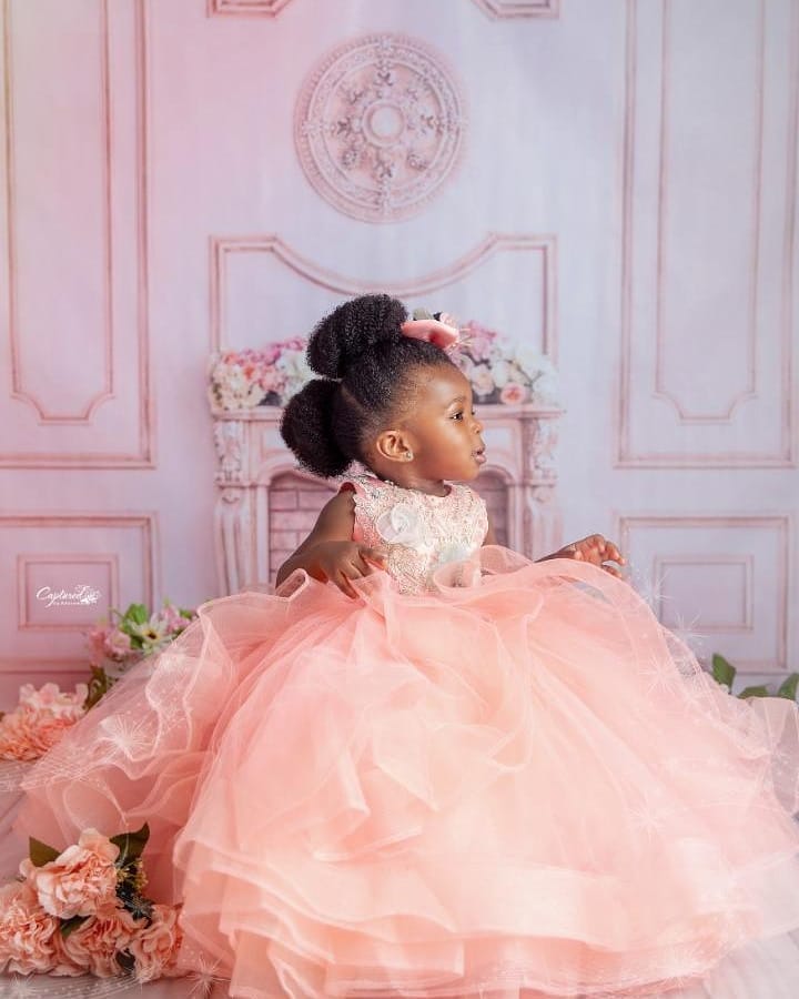 pink lace flower girl dresses ball gown tiers little girl wedding dresses cheap communion pageant dresses gowns zj616