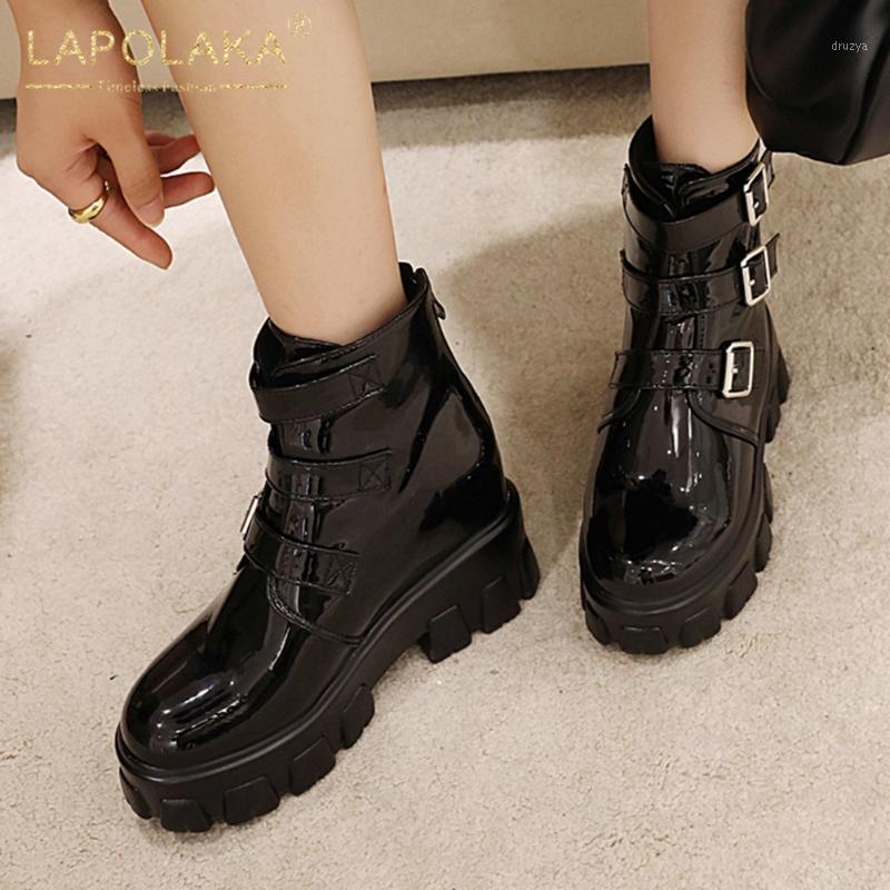 2020 Height Increasing Heels Platform Buckles Winter Woman Shoes Ankle Boots Female Footwear1, Black patent
2020 Height Increasing Heels Platform Buckles Winter Woman Shoes Ankle Boots Female Footwear1, Black patent