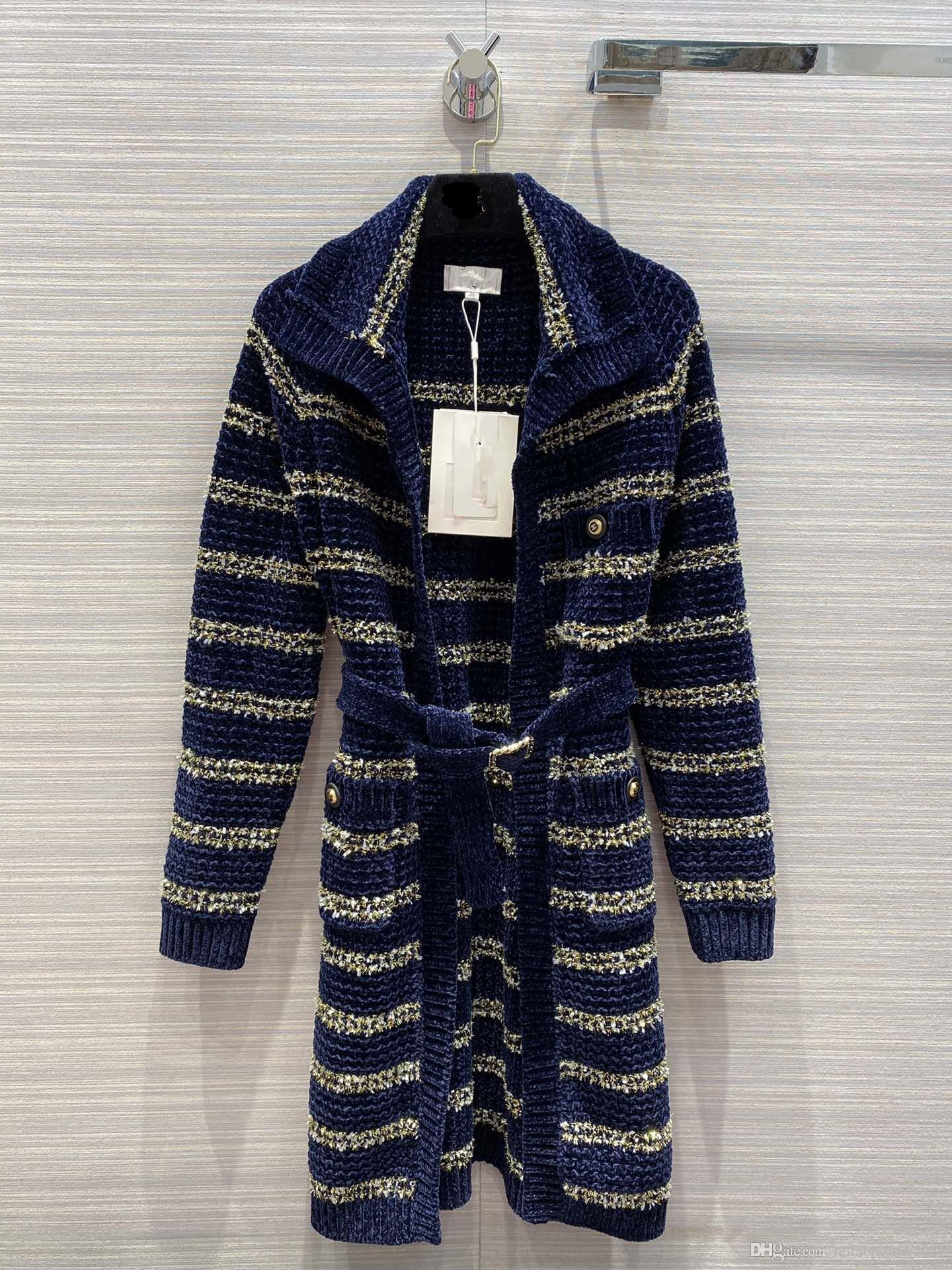 2020 Autumn/winter new xiaoxiangfeng Artisan Workshop series in the long woolen striped gold knit coat of coarse wool, Multi
2020 Autumn/winter new xiaoxiangfeng Artisan Workshop series in the long woolen striped gold knit coat of coarse wool, Multi