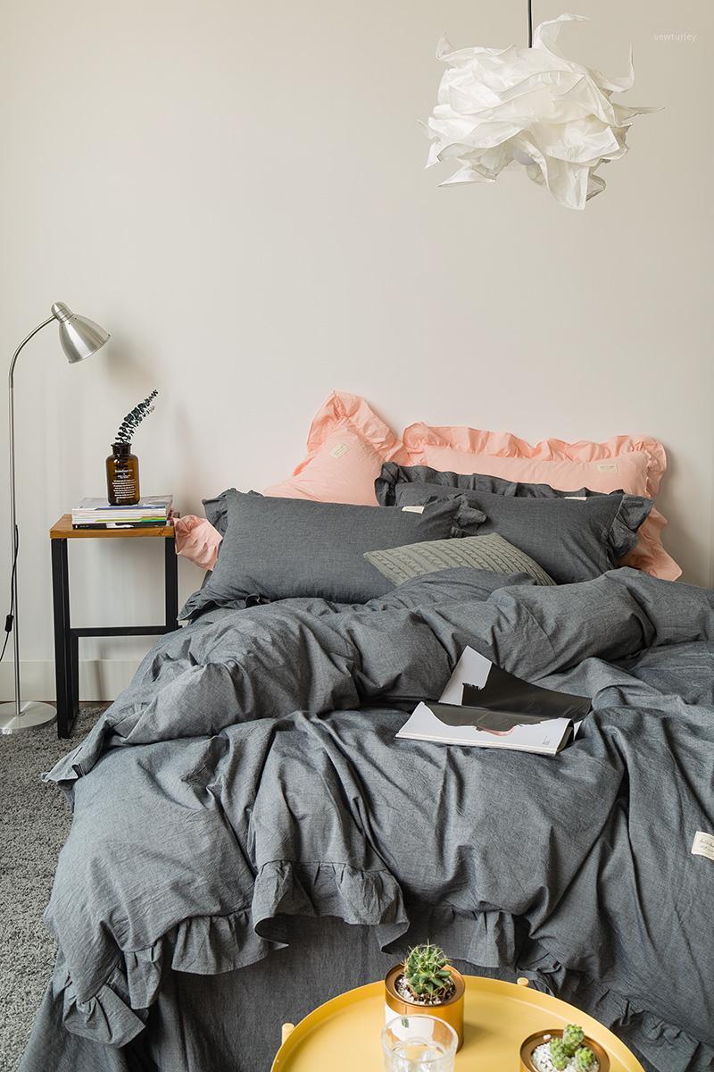 4pcs washed cotton bedding sets princess girls white pink duvet covers with ruffle solid color bed linen Fitted bed sheet queen1, 1 white
4pcs washed cotton bedding sets princess girls white pink duvet covers with ruffle solid color bed linen Fitted bed sheet queen1, 1 white