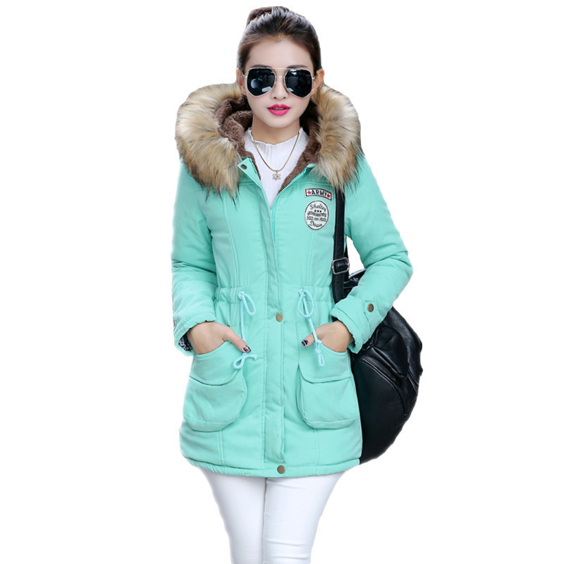 Long Parkas Female Womens Winter Jacket Coat Thick Cotton Warm Jacket Womens Outwear Parkas Plus Size Fur Coat 201103wtt