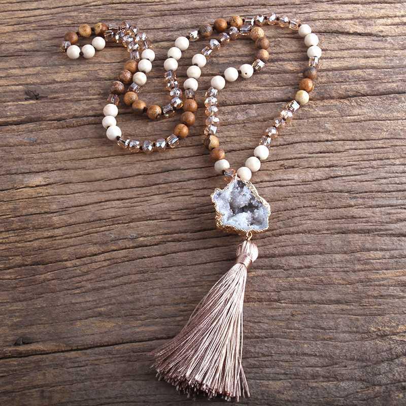 MD Fashion Boho Jewelry Natural Stones Long Knotted Chain Druzy Stone Tassel Necklaces Dropship1
MD Fashion Boho Jewelry Natural Stones Long Knotted Chain Druzy Stone Tassel Necklaces Dropship1