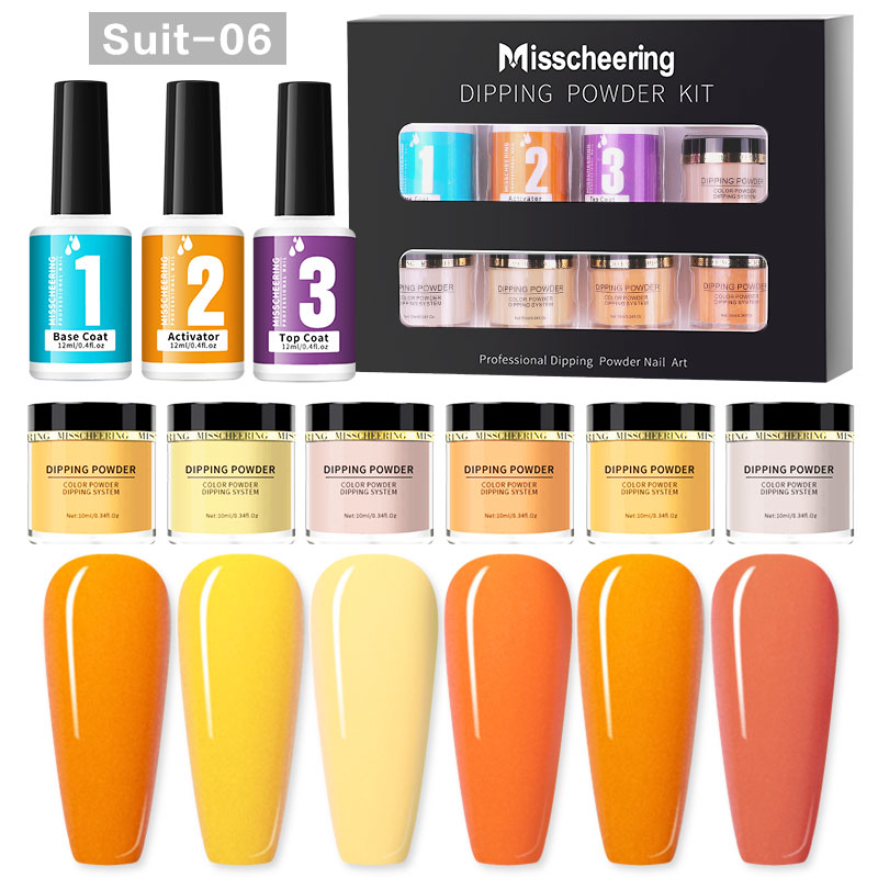 Nail Glitter A Set Nude Dust Art Dipping Powder Misscheering Pure Colors French Nails Pigment Kits DIY Manicure Decoration