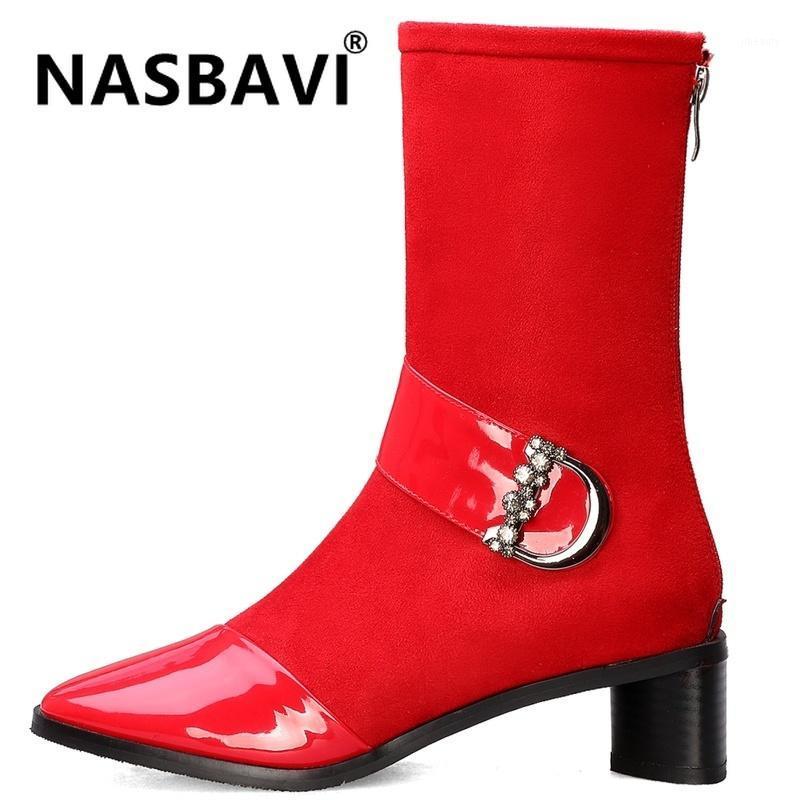 Fashion Sexy Shaped Heel Heels Women's Luxury Patent leather Mid-calf Boots Mirror Face Boots Comfort Sheep suede warm1, Black
Fashion Sexy Shaped Heel Heels Women's Luxury Patent leather Mid-calf Boots Mirror Face Boots Comfort Sheep suede warm1, Black