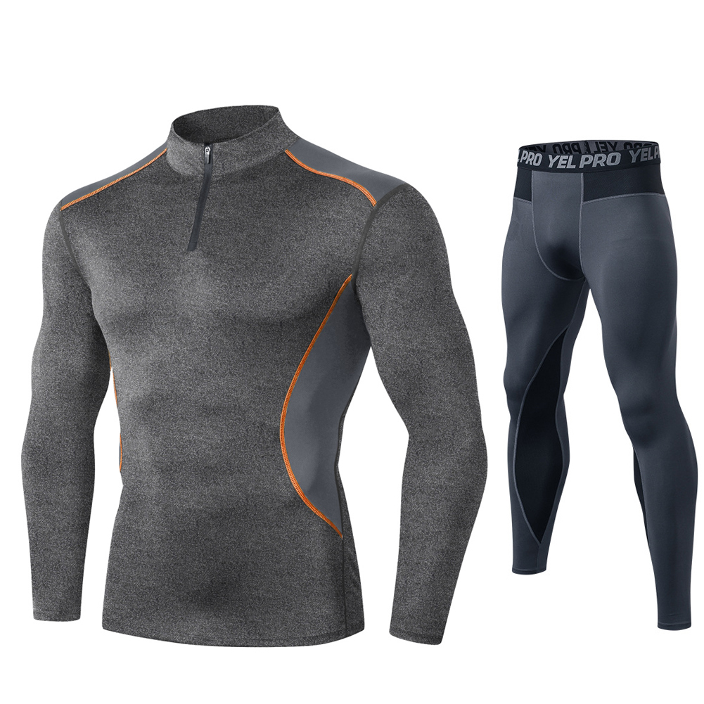 Fanceey High Collar Winter Thermo Underwear Thermal Men Long Johns Thermal Clothing Rashgard Kit Sport Compression Underwear 201125