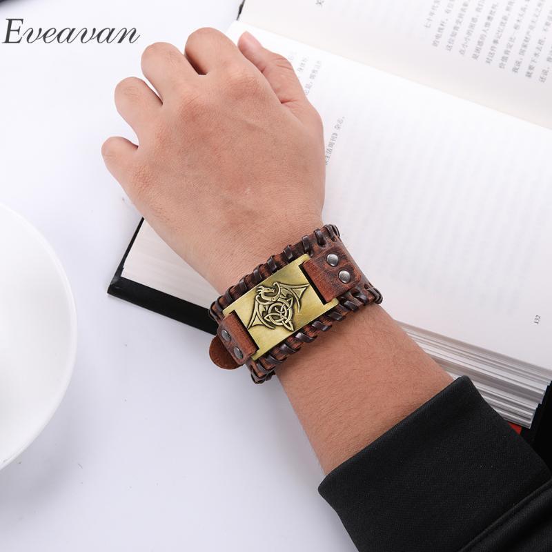Charm Bracelets EUEAVAN 5pcs Wholesale Antique Pterosauria Dragon Bracelet Wide Cuff Black Leather Bangles Punk Jewelry Gift For Men1
Charm Bracelets EUEAVAN 5pcs Wholesale Antique Pterosauria Dragon Bracelet Wide Cuff Black Leather Bangles Punk Jewelry Gift For Men1