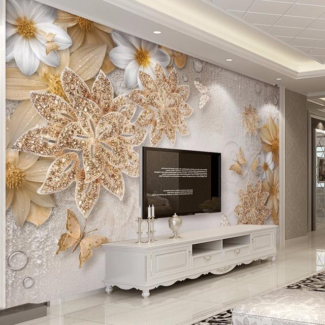 Custom Mural Wallpaper For Bedroom Walls 3D Luxury Gold Jewelry Flower Butterfly Background Wall Papers Home Decor Living Room, As pic
Custom Mural Wallpaper For Bedroom Walls 3D Luxury Gold Jewelry Flower Butterfly Background Wall Papers Home Decor Living Room, As pic