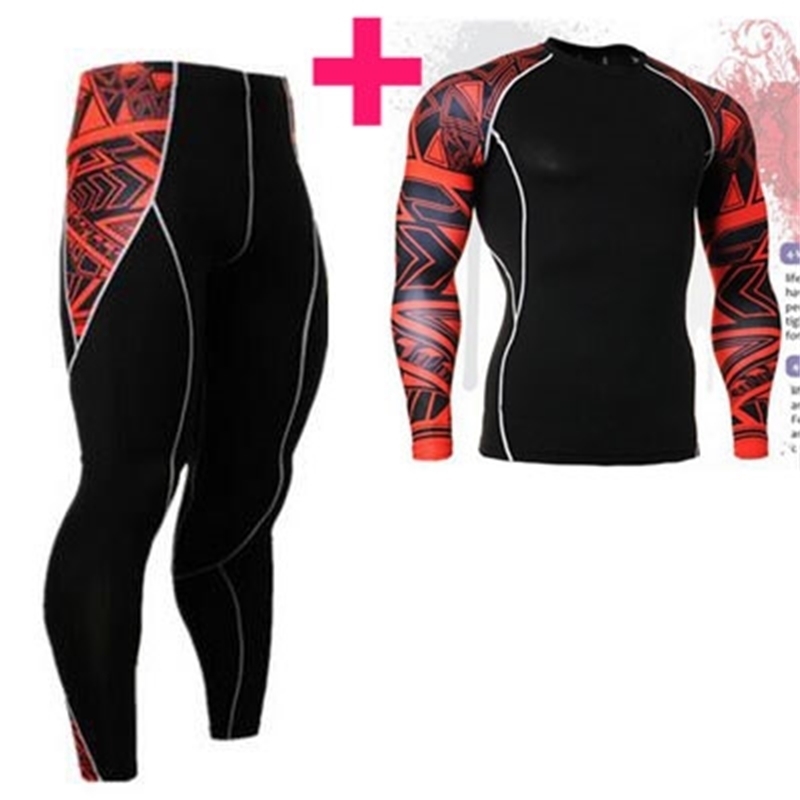 Muscle Men 3D Prints Compression Shirts T-shirt Long Sleeves Thermal Under Top MMA Rashguard Fitness Base Layer Weight Lifting 201202