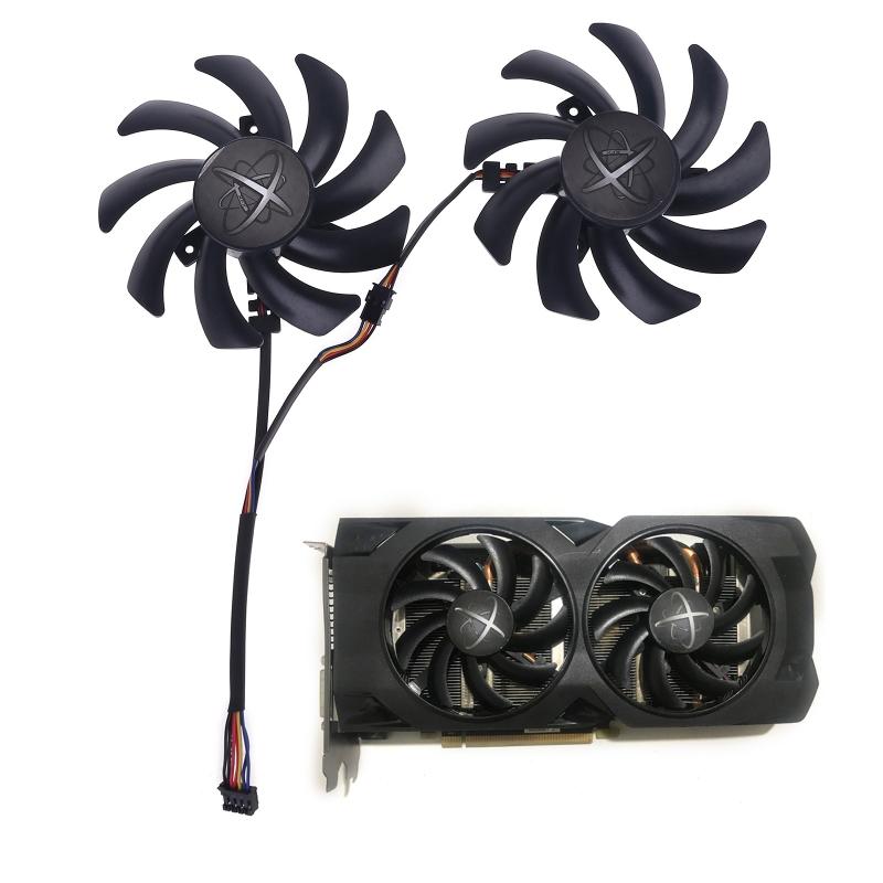2pcs 85mm 480/470 Graphics 4Pin 0.35A VGA Cooler Fan for XFX R9 390/390G RX48 U4LD